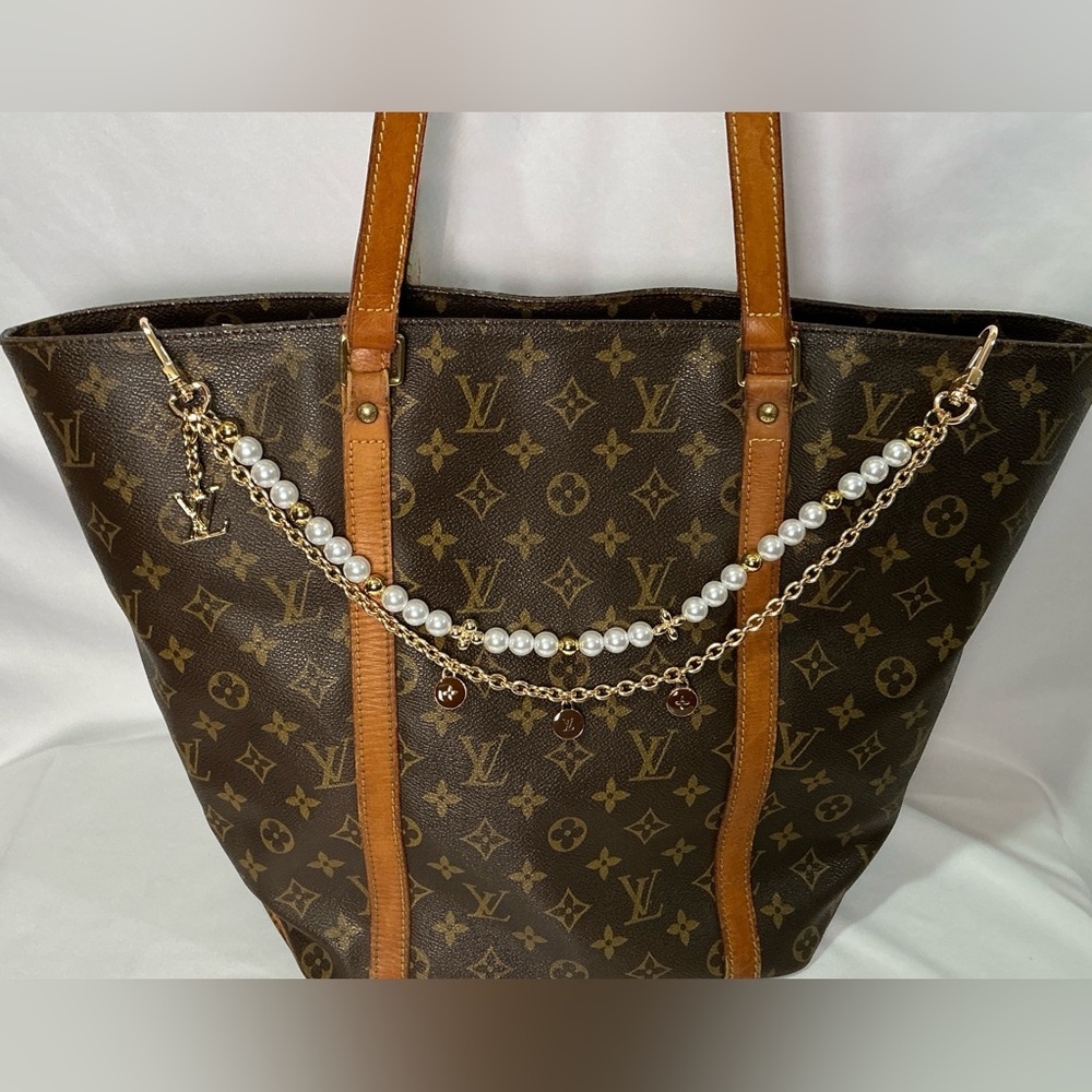 Gold, Silver & Pearl Bag Charm Chain, Top Handle, Extender Louis Vuitton